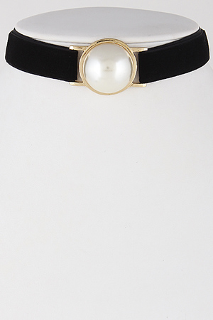 Simple Plain Faux Pearl Choker Necklace 6IBE2